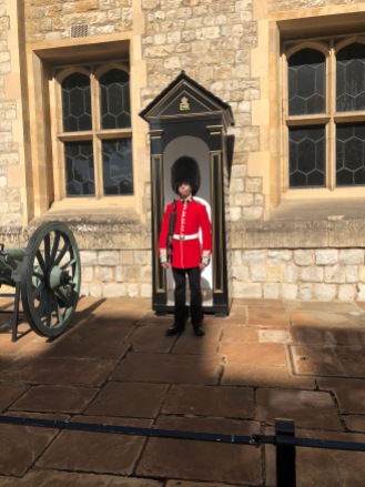 A guard outside the Crown Jewels.